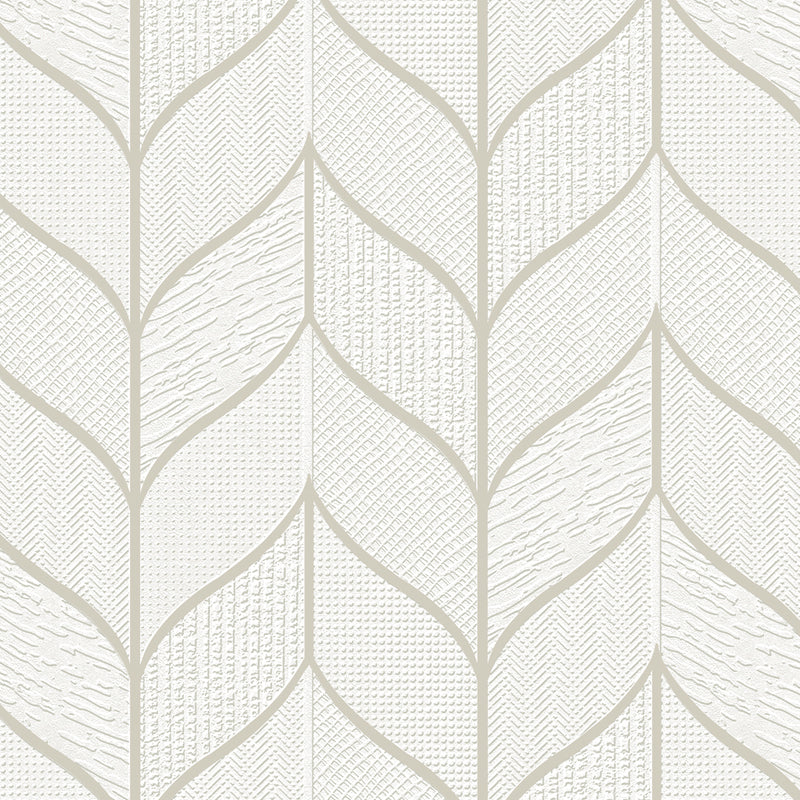 Textured Wallpaper of Premium Quality, Extra Large, Covers 178 sq ft per roll; Geometric in Grey