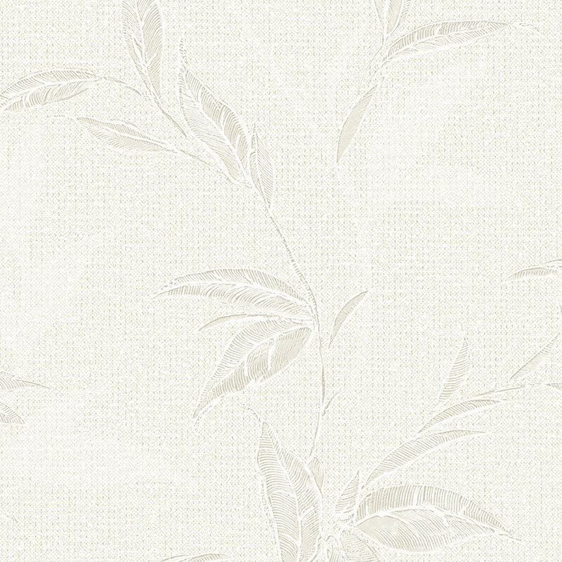 Textured Wallpaper of Premium Quality, Extra Large, Covers 178 sq ft per roll; Fabric, Floral in White