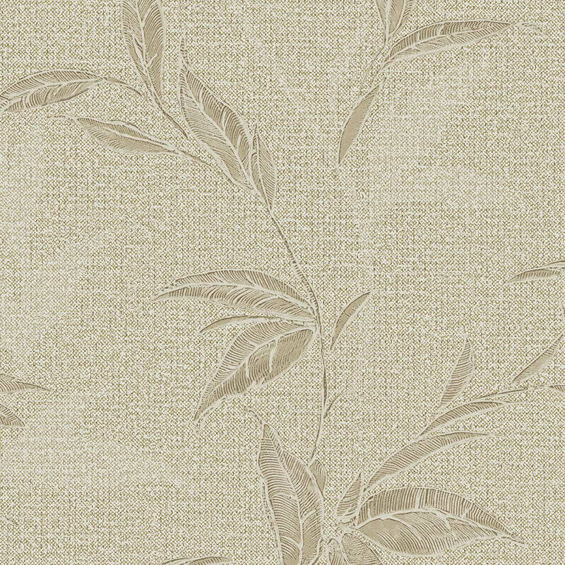 Textured Wallpaper of Premium Quality, Extra Large, Covers 178 sq ft per roll; Fabric, Floral in Beige