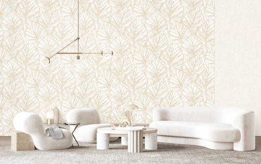 Textured Wallpaper of Premium Quality, Extra Large, Covers 178 sq ft per roll; Floral in Gold