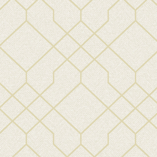 Textured Wallpaper of Premium Quality, Extra Large, Covers 178 sq ft per roll; Geometric in Gold