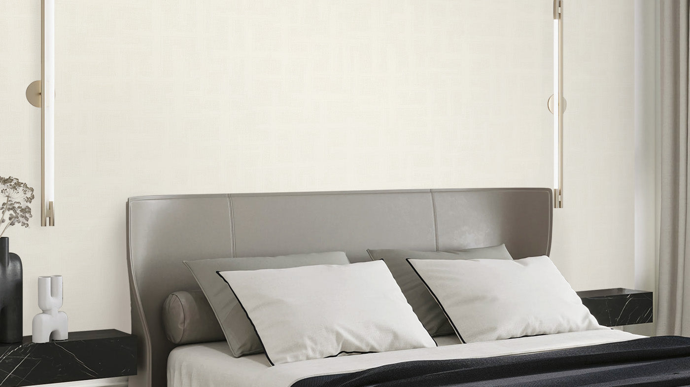 Textured Wallpaper of Premium Quality, Extra Large, Covers 178 sq ft per roll; Fabric in White