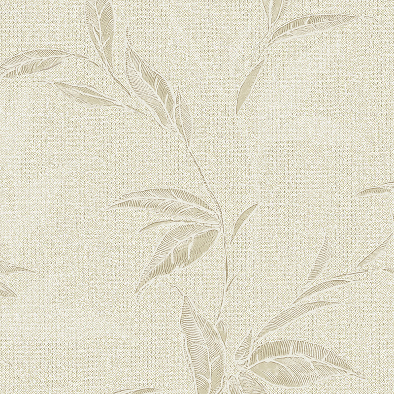 Textured Wallpaper of Premium Quality, Extra Large, Covers 178 sq ft per roll; Fabric, Floral in Tan, Beige