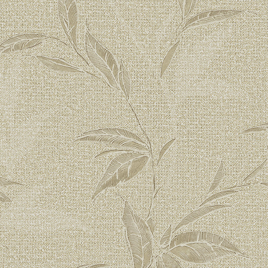 Textured Wallpaper of Premium Quality, Extra Large, Covers 178 sq ft per roll; Fabric, Floral in Beige