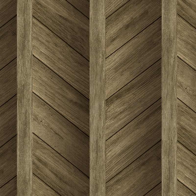 Textured Wallpaper of Premium Quality, Extra Large, Covers 178 sq ft per roll; Chevron, Wood, Rustic in Light Brown